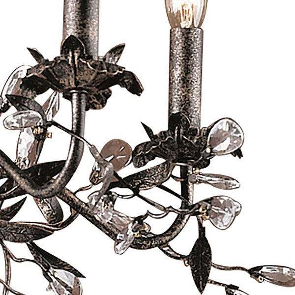 Atlas Circeo 5-Light Chandelier – Nature-Inspired Elegance with Crystal Accents for Romantic Interiors Deep Rust 21'' CL11125-BZ