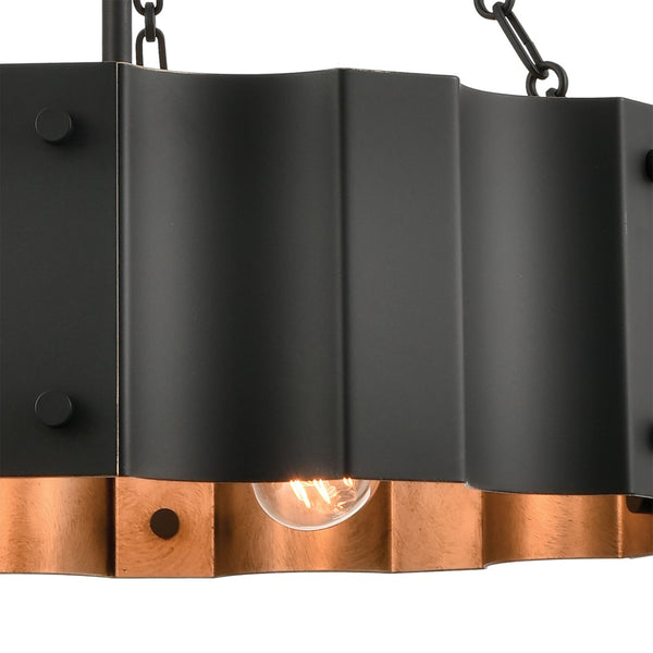 Atlas Clausten 21'' Wide 4-Light Industrial Chandelier - Striking Metal Design for Bold Home Illumination Black CL11126-BK