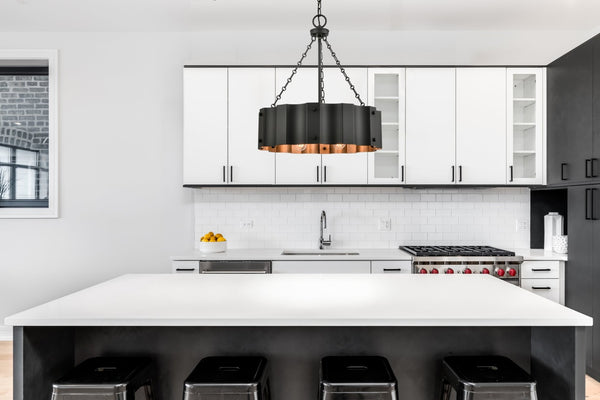 Atlas Clausten 21'' Wide 4-Light Industrial Chandelier - Striking Metal Design for Bold Home Illumination Black CL11126-BK