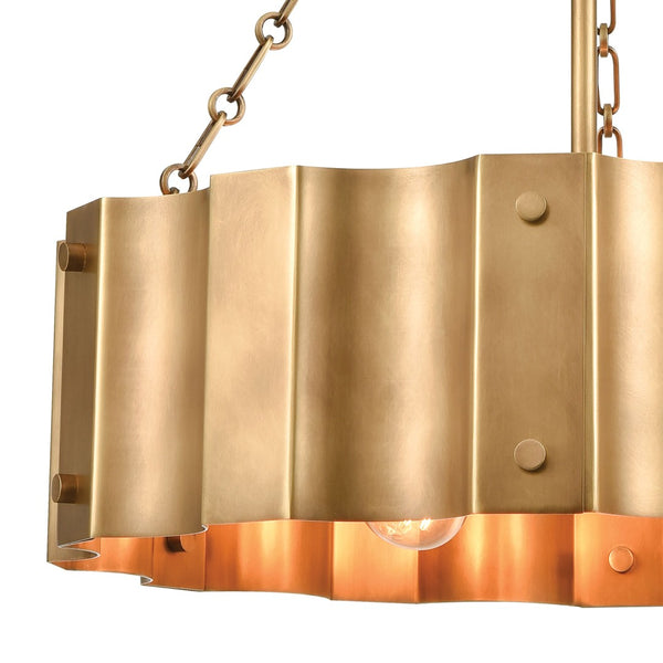 Atlas Clausten 21'' Wide 4-Light Industrial Chandelier - Striking Metal Design for Bold Home Illumination Brass CL11126-BS