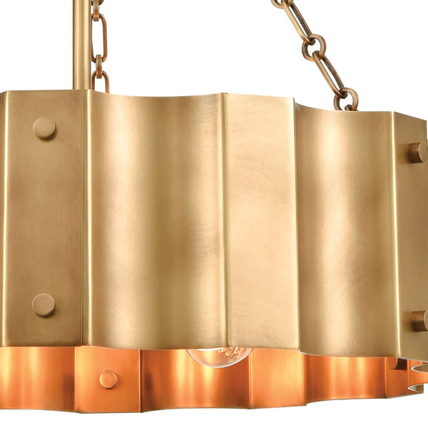 Atlas Clausten 21'' Wide 4-Light Industrial Chandelier - Striking Metal Design for Bold Home Illumination Brass CL11126-BS