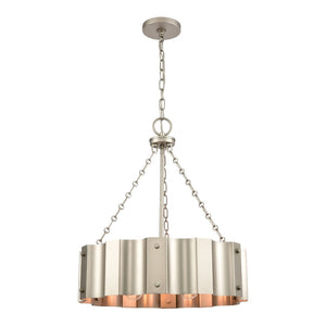 Atlas Clausten 21'' Wide 4-Light Industrial Chandelier - Striking Metal Design for Bold Home Illumination Matte Nickel CL11126-NK