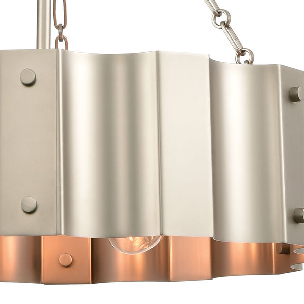 Atlas Clausten 21'' Wide 4-Light Industrial Chandelier - Striking Metal Design for Bold Home Illumination Matte Nickel CL11126-NK