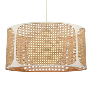 Atlas Coastal Breeze 27" Wide 1-Light Chandelier - Elegant Wicker Shade & White Coral Finish for Homes CL11127-WH