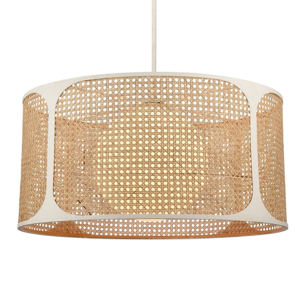 Atlas Coastal Breeze 27" Wide 1-Light Chandelier - Elegant Wicker Shade & White Coral Finish for Homes CL11127-WH