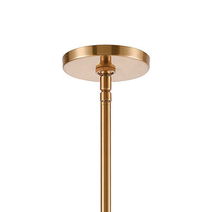 Atlas Collective Mid-Century Modern 5-Light Chandelier with Elegant Glass Globes for Stylish Interiors Satin Brass 36'' CL11129-BS