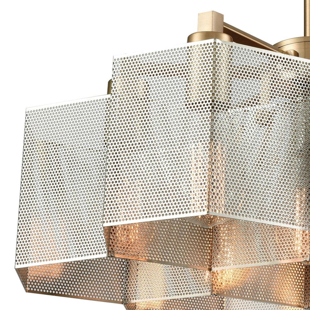 Atlas Compartir 20'' Wide 7-Light Chandelier - Modern Honeycomb Design in Polished Nickel & Brass Finish CL11130-BS