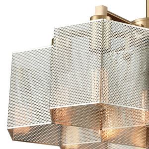 Atlas Compartir 20'' Wide 7-Light Chandelier - Modern Honeycomb Design in Polished Nickel & Brass Finish CL11130-BS
