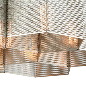 Atlas Compartir 20'' Wide 7-Light Chandelier - Modern Honeycomb Design in Polished Nickel & Brass Finish CL11130-BS