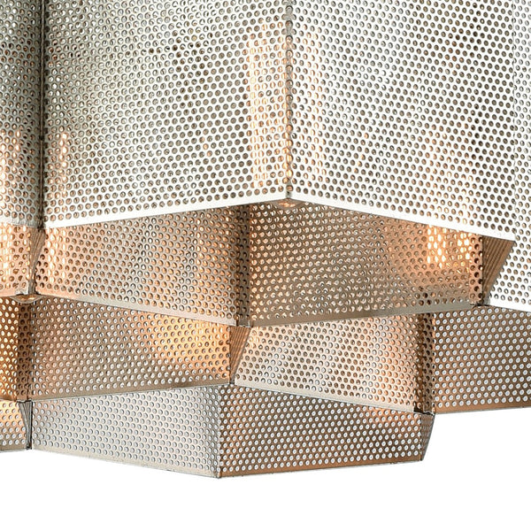 Atlas Compartir 20'' Wide 7-Light Chandelier - Modern Honeycomb Design in Polished Nickel & Brass Finish CL11130-BS