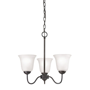 Atlas Conway 19'' Wide Traditional 3-Light Chandelier - Opaque Glass Shades in Oil Rubbed Bronze Finish CL11134-BZ