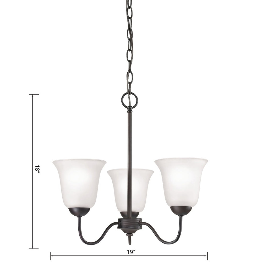 Atlas Conway 19'' Wide Traditional 3-Light Chandelier - Opaque Glass Shades in Oil Rubbed Bronze Finish CL11134-BZ