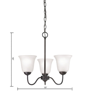 Atlas Conway 19'' Wide Traditional 3-Light Chandelier - Opaque Glass Shades in Oil Rubbed Bronze Finish CL11134-BZ
