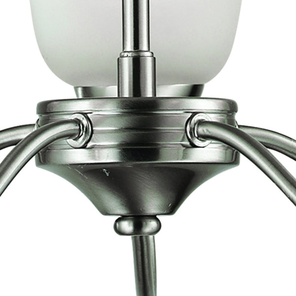 Atlas Conway 26'' Wide 5-Light Chandelier - Elegant Brushed Nickel Fixture with Opaque Glass Shades CL11135-NK
