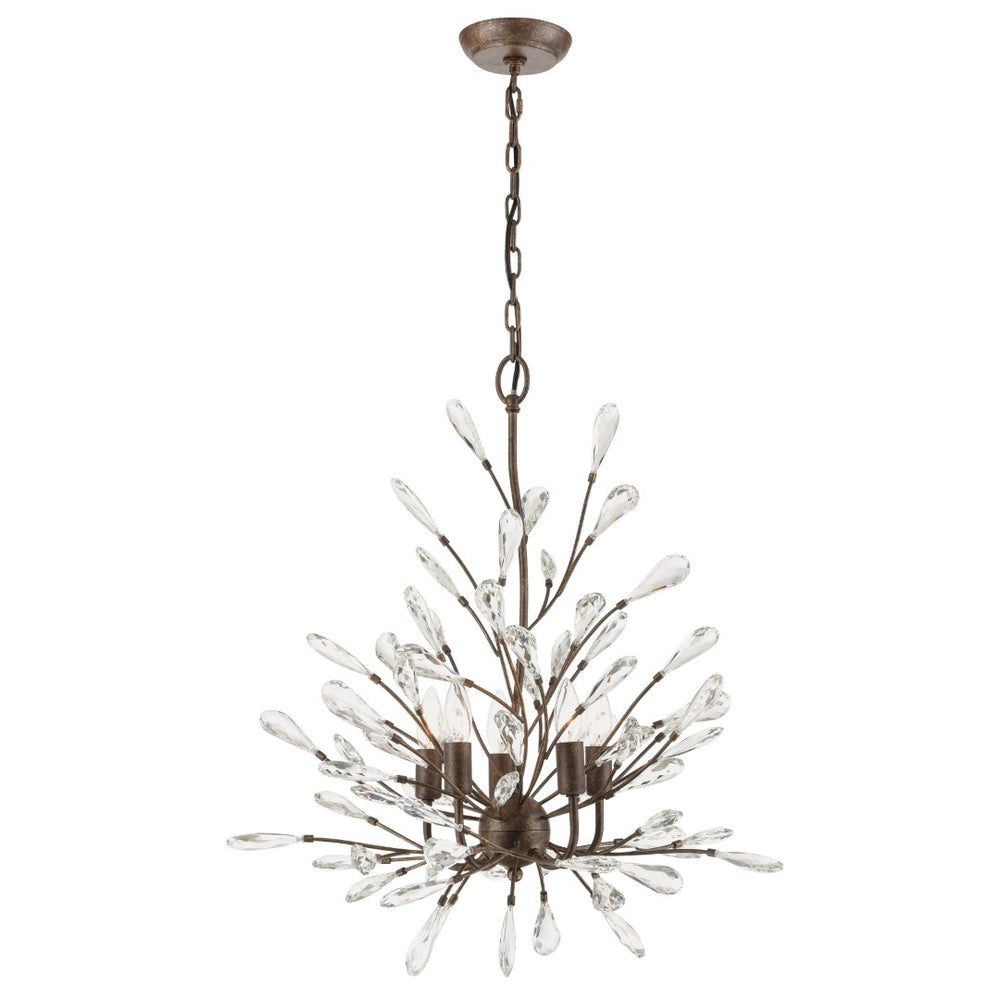 Atlas Crislett 25'' Wide 5-Light Chandelier - Stunning Sunglow Bronze with Crystal Bud Accents for Elegance CL11137-BZ
