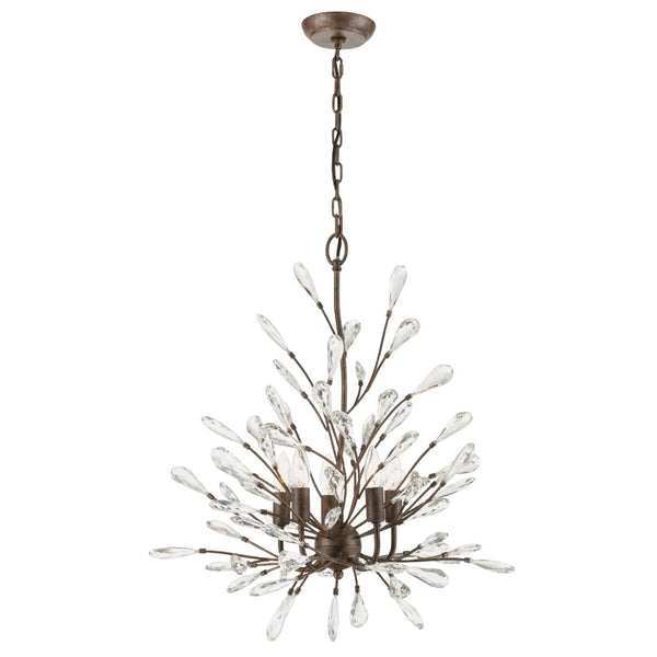 Atlas Crislett 25'' Wide 5-Light Chandelier - Stunning Sunglow Bronze with Crystal Bud Accents for Elegance CL11137-BZ