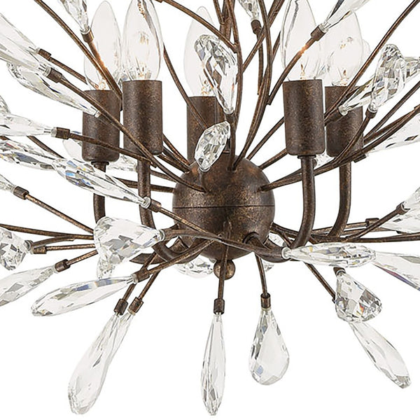 Atlas Crislett 25'' Wide 5-Light Chandelier - Stunning Sunglow Bronze with Crystal Bud Accents for Elegance CL11137-BZ