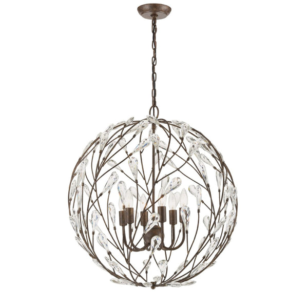 Atlas Crislett 25" Wide 6-Light Chandelier - Elegant Sunglow Bronze Fixture for Dining & Living Spaces CL11138-BZ