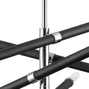 Atlas Crosspiece 39'' Wide 6-Light Chandelier - Matte Black, Adjustable Rods for Modern Living Spaces CL11139-BK