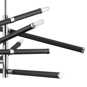Atlas Crosspiece 39'' Wide 6-Light Chandelier - Matte Black, Adjustable Rods for Modern Living Spaces CL11139-BK