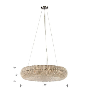 Atlas Crystal 28'' Wide 10-Light Chandelier in Polished Chrome - Modern Design with Stunning Crystal Accents CL11140-CH