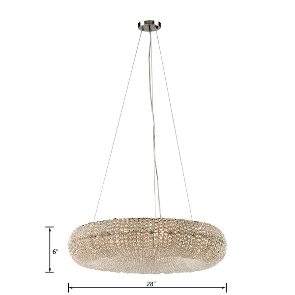 Atlas Crystal 28'' Wide 10-Light Chandelier in Polished Chrome - Modern Design with Stunning Crystal Accents CL11140-CH