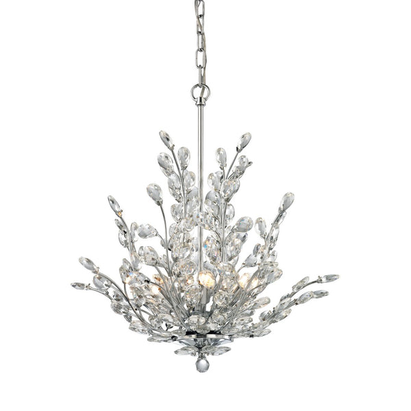 Atlas Crystique 6-Light Chandelier - Nature-Inspired Crystal Design for Sparkling Elegance in Any Room Polished Chrome 20'' CL11141-CH