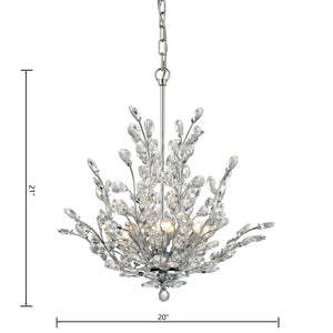 Atlas Crystique 6-Light Chandelier - Nature-Inspired Crystal Design for Sparkling Elegance in Any Room Polished Chrome 20'' CL11141-CH