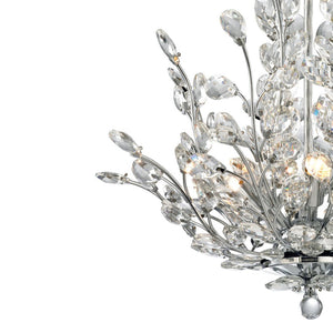 Atlas Crystique 6-Light Chandelier - Nature-Inspired Crystal Design for Sparkling Elegance in Any Room Polished Chrome 20'' CL11141-CH
