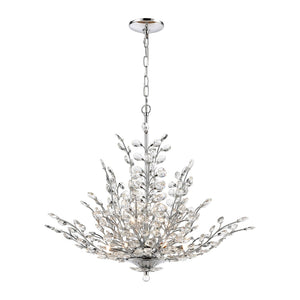 Atlas Crystique 6-Light Chandelier - Nature-Inspired Crystal Design for Sparkling Elegance in Any Room Polished Chrome 30'' CL11142-CH