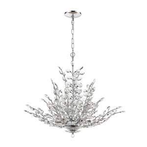 Atlas Crystique 6-Light Chandelier - Nature-Inspired Crystal Design for Sparkling Elegance in Any Room Polished Chrome 30'' CL11142-CH