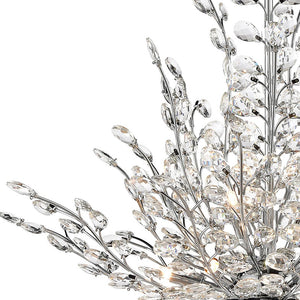 Atlas Crystique 6-Light Chandelier - Nature-Inspired Crystal Design for Sparkling Elegance in Any Room Polished Chrome 30'' CL11142-CH