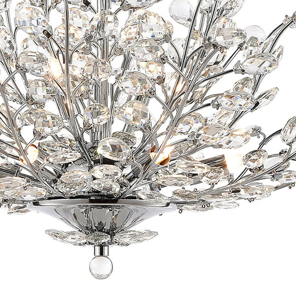Atlas Crystique 6-Light Chandelier - Nature-Inspired Crystal Design for Sparkling Elegance in Any Room Polished Chrome 30'' CL11142-CH