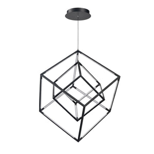 Atlas Cube Squared 17.75'' LED Chandelier - Matte Black, Modern Design for Entryways & Dining Rooms CL11143-BK