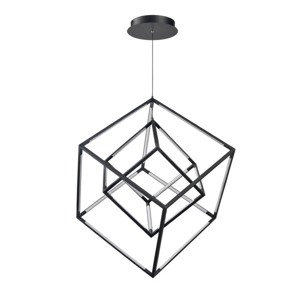 Atlas Cube Squared 17.75'' LED Chandelier - Matte Black, Modern Design for Entryways & Dining Rooms CL11143-BK