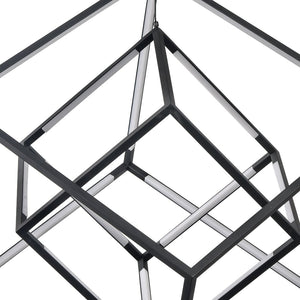 Atlas Cube Squared 17.75'' LED Chandelier - Matte Black, Modern Design for Entryways & Dining Rooms CL11143-BK
