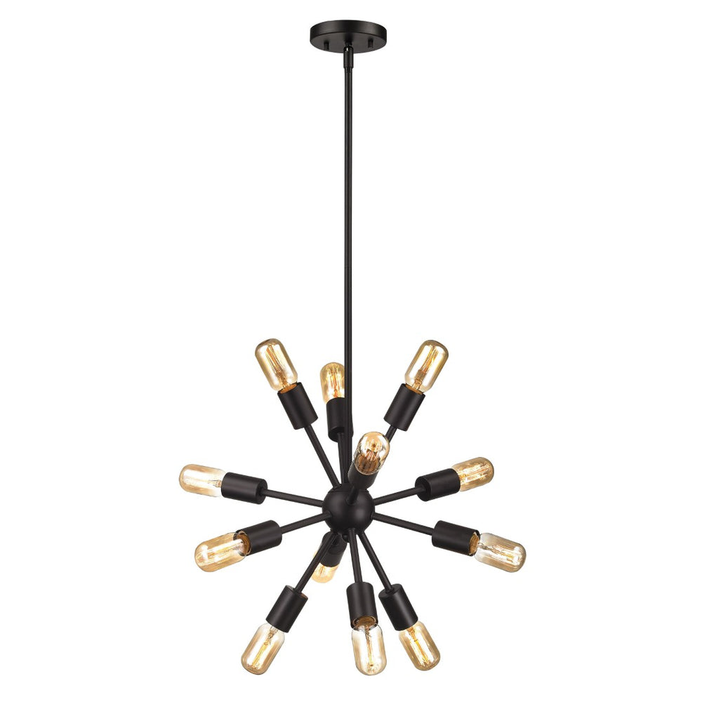 Atlas Delphine 16'' Wide 12-Light Starburst Chandelier - Modern Fixture for Dining Rooms & Living Spaces Oil Rubbed Bronze CL11146-BZ
