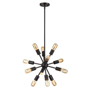 Atlas Delphine 16'' Wide 12-Light Starburst Chandelier - Modern Fixture for Dining Rooms & Living Spaces Oil Rubbed Bronze CL11146-BZ