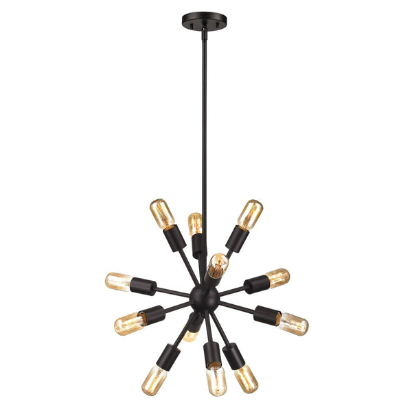 Atlas Delphine 16'' Wide 12-Light Starburst Chandelier - Modern Fixture for Dining Rooms & Living Spaces Oil Rubbed Bronze CL11146-BZ