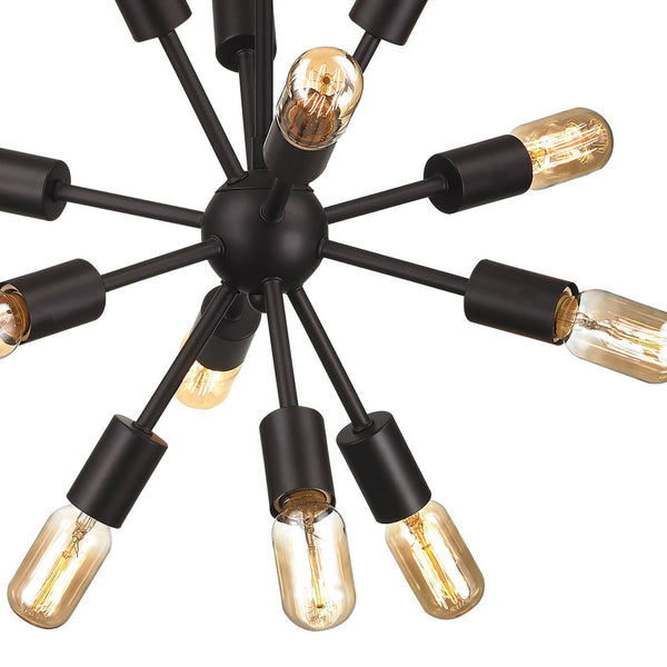 Atlas Delphine 16'' Wide 12-Light Starburst Chandelier - Modern Fixture for Dining Rooms & Living Spaces Oil Rubbed Bronze CL11146-BZ