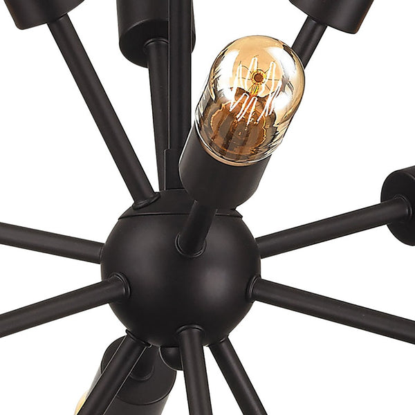 Atlas Delphine 16'' Wide 12-Light Starburst Chandelier - Modern Fixture for Dining Rooms & Living Spaces Oil Rubbed Bronze CL11146-BZ