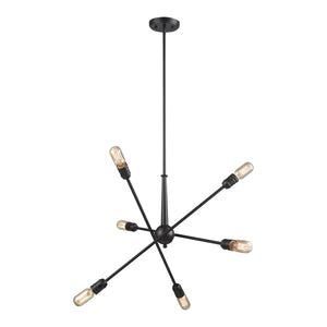 Atlas Delphine 12-Light Starburst Chandelier - Modern Elegance for Contemporary & Mid-Century Spaces Oil Rubbed Bronze 28'' CL11148-BZ