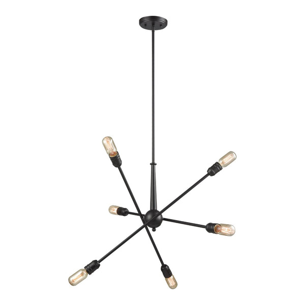 Atlas Delphine 12-Light Starburst Chandelier - Modern Elegance for Contemporary & Mid-Century Spaces Oil Rubbed Bronze 28'' CL11148-BZ