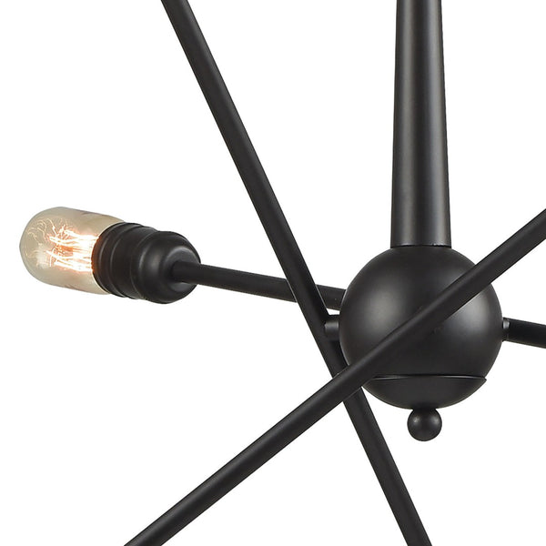 Atlas Delphine 12-Light Starburst Chandelier - Modern Elegance for Contemporary & Mid-Century Spaces Oil Rubbed Bronze 28'' CL11148-BZ