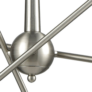 Atlas Delphine 12-Light Starburst Chandelier - Modern Elegance for Contemporary & Mid-Century Spaces Satin Nickel CL11148-NK
