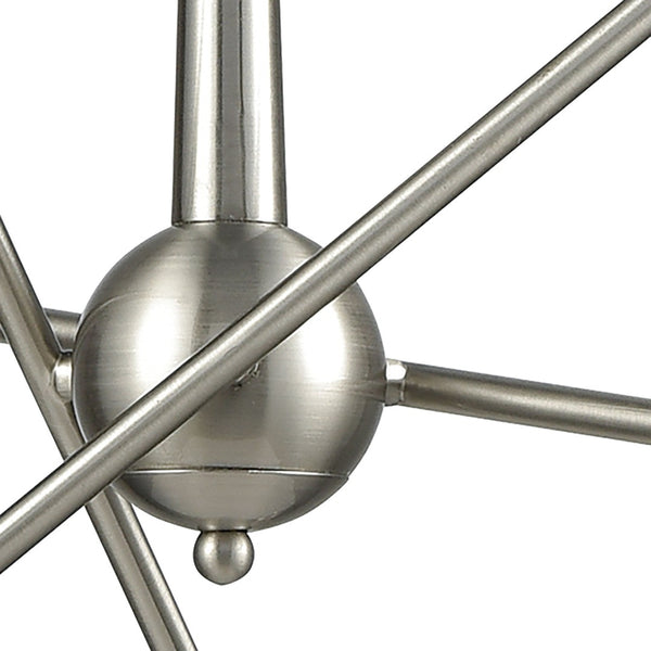 Atlas Delphine 12-Light Starburst Chandelier - Modern Elegance for Contemporary & Mid-Century Spaces Satin Nickel CL11148-NK