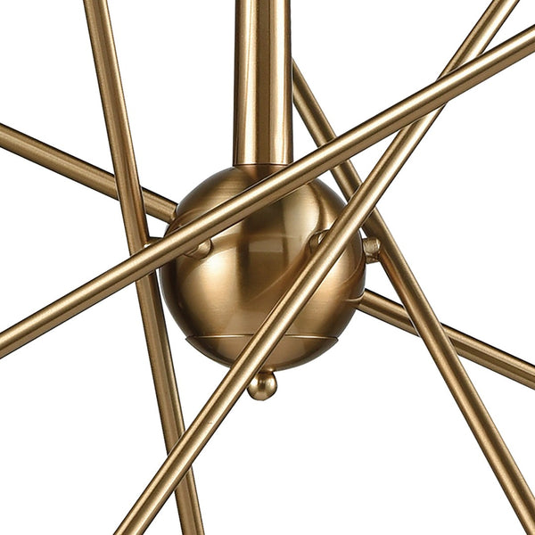 Atlas Delphine 12-Light Starburst Chandelier - Modern Elegance for Contemporary & Mid-Century Spaces Satin Brass 33'' CL11149-BS
