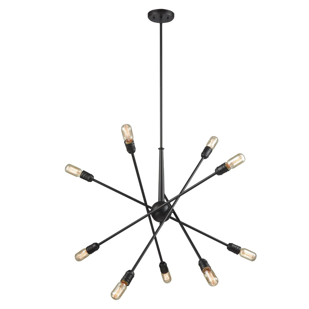 Atlas Delphine 12-Light Starburst Chandelier - Modern Elegance for Contemporary & Mid-Century Spaces Oil Rubbed Bronze 33'' CL11149-BZ