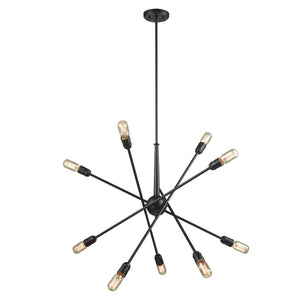 Atlas Delphine 12-Light Starburst Chandelier - Modern Elegance for Contemporary & Mid-Century Spaces Oil Rubbed Bronze 33'' CL11149-BZ