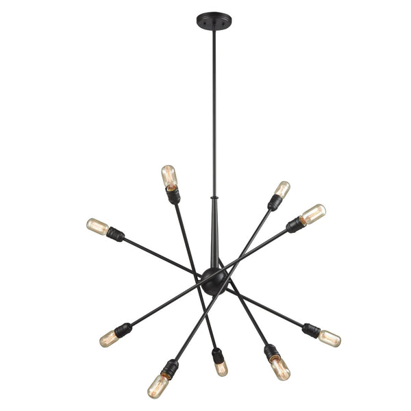 Atlas Delphine 12-Light Starburst Chandelier - Modern Elegance for Contemporary & Mid-Century Spaces Oil Rubbed Bronze 33'' CL11149-BZ